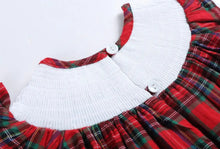 Load image into Gallery viewer, Red and Green Plaid Christmas Tree Smocked Bishop Dress - Image #3
