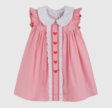 Load image into Gallery viewer, Preorder by 9/30-Pink and Red Heart Ruffle Dress-Ships by 12/28
