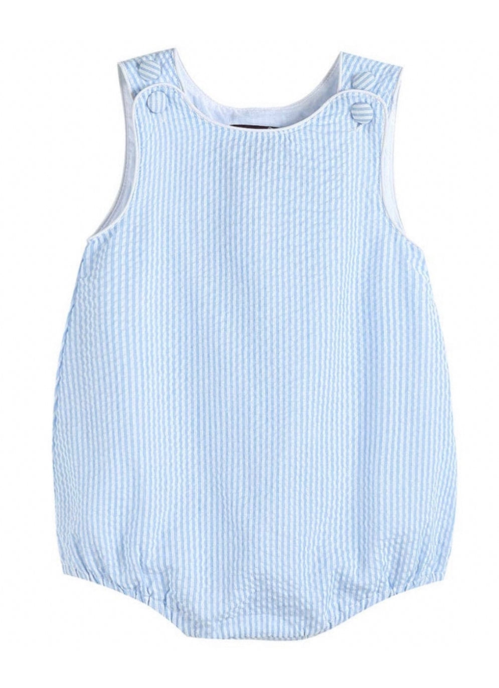 Light Blue Stripe Seersucker Romper