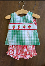 Load image into Gallery viewer, Strawberry Hand Smocked Girl Set Clothing - Image #1
