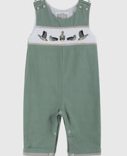 Load image into Gallery viewer, Preorder ETA 7/15-8/15-Sage Green Mallard Smocked Overalls - Image #1
