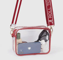 Load image into Gallery viewer, Bridget Clear Purse with Reversible Patterned Shoulder Straps - Image #2
