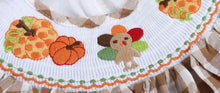 Load image into Gallery viewer, Light Brown Gingham Pumpkin Turkey Smocked Bishop Dress - Image #2
