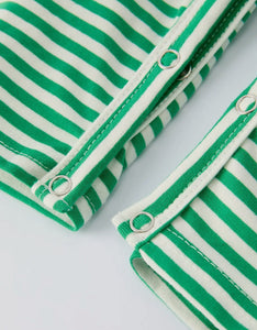 Christmas Tree Smocked Green Stripe Baby Boy Romper-Ships 10/10