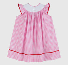 Load image into Gallery viewer, Preorder by 9/30-Pink Gingham Daisy and Hearts Smocked Romper-Ships 12/28
