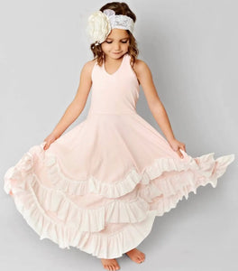 Light Pink Frock Ruffles Dress - Image #1