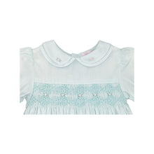 Load image into Gallery viewer, Petit Ami Baby Girls’ French Bubble with Diamond Smocking, 3 months-9 Months, Mint
