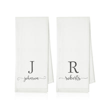 Load image into Gallery viewer, GiftBud Personalized Couple Towels - Monogrammed Hand Towels for Bathroom, Gym &amp; Decor - Perfect for Couples Friends (Style 2)
