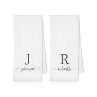 GiftBud Personalized Couple Towels - Monogrammed Hand Towels for Bathroom, Gym & Decor - Perfect for Couples Friends (Style 2)