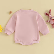 Load image into Gallery viewer, FOCUSNORM Easter Newborn Baby Girl Clothes Fuzzy Bunny Embroidery Romper Sweatshirt Bubble Jumpsuit Toddler Baby Girl Outfit (Easter Pink, 0-6 Months)
