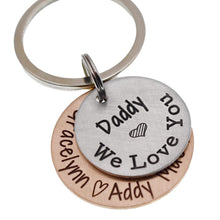 Load image into Gallery viewer, Personalized Father&#39;s Day Keychain - Gift for Dad or Grandpa - Mixed Metal Key Chain
