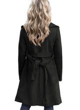 Load image into Gallery viewer, Fazortev Women&#39;s Winter Pea Coat Big Lapel Open Front Long Jackets Belted With Pockets
