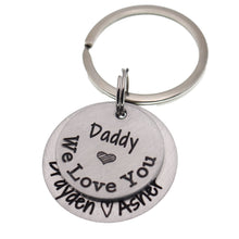 Load image into Gallery viewer, Personalized Father&#39;s Day Keychain - Gift for Dad or Grandpa - Mixed Metal Key Chain
