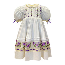 Load image into Gallery viewer, JannyBB Girl Dress, Purple Flower Hand Embroidered Floral Heirloom, Girls Party Dress, Flower Girl Dresses, Christening Gown for Girls (US, Age, 12 Months-Size 12, purple2)
