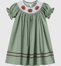 Load image into Gallery viewer, Preorder ETA 7/15-8/15-Sage Green Turkey Smocked Bishop Dress - Image #1
