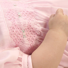 Load image into Gallery viewer, Petit Ami Baby Girls’ French Bubble with Diamond Smocking, 3 Months-9 months, Pink
