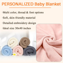 Load image into Gallery viewer, Chikky EMBROIDERED Baby Blanket Personalized Blanket for Baby Boy Girl Custom Embroidered Blanket with Baby Name Car Seats Baby Blanket Baby Photography Props Knit Strollers Blanket (07 - Animal)
