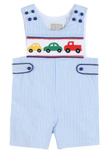 Load image into Gallery viewer, Light Blue Striped Car Smocked Jon jons - Image #1
