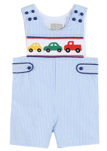 Light Blue Striped Car Smocked Jon jons - Image #1