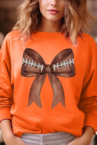 Coquette Football Bow Graphic Fleece Sweatshirts - Image #2