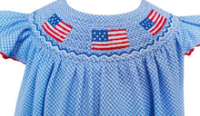 Load image into Gallery viewer, Baby Girls 4Th of July Patriotic USA Flag Smocked Dress - Image #1
