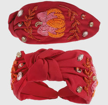 Load image into Gallery viewer, Fall Theme Pumpkin Jeweled
Knotted Headband
