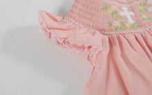 Load image into Gallery viewer, Pink Floral Crosses Smocked
Bishop Dress
