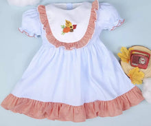 Load image into Gallery viewer, Pumpkin and Leaves Hand Embroidery Baby Dress - Image #1
