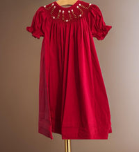 Load image into Gallery viewer, Red Smocked Dress-4T
