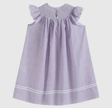 Load image into Gallery viewer, Light Purple Seersucker Easter Bunny
Smocked Bishop Dress
