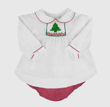 Load image into Gallery viewer, Christmas Tree Hand Smocked
Diaper Set
