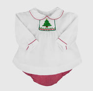 Christmas Tree Hand Smocked
Diaper Set