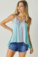 Load image into Gallery viewer, PRINTED SLEEVELESS RUFFLE TANK TOP - Image #3
