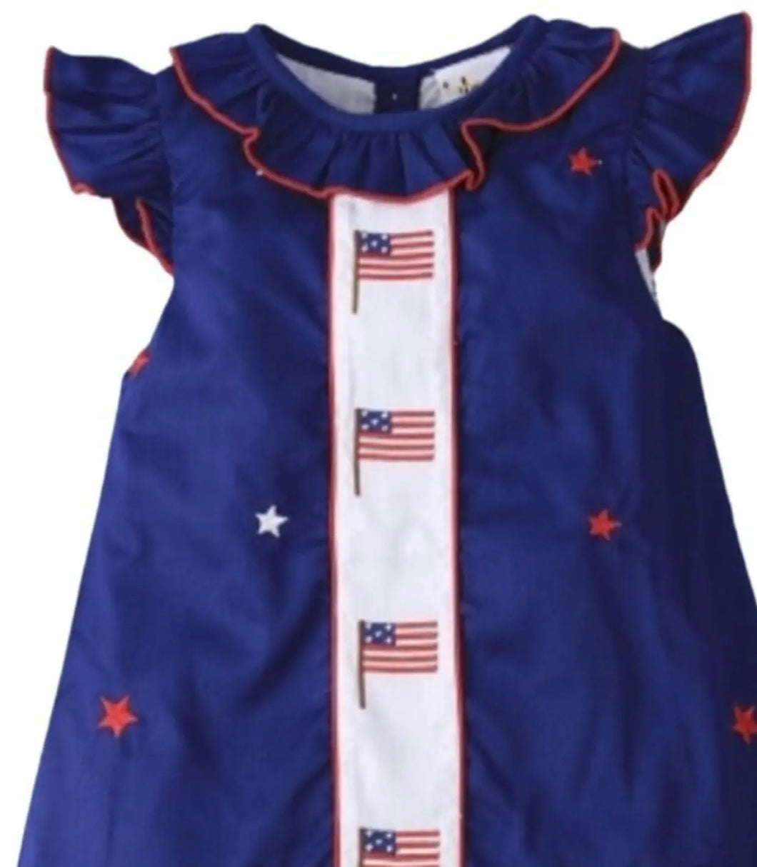 Independence Day Embroidery Girl Dress - Image #1