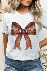 Coquette Football Bow Graphic T Shirts - Image #4