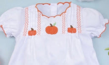 Load image into Gallery viewer, Pumpkin French Knot Embroidery Baby Girl Dress - Image #2
