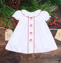 Load image into Gallery viewer, Santa Claus Little Girl Smocked Dress - Image #1
