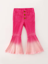 Load image into Gallery viewer, Pink Gradient Denim Flared Pants
