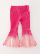 Load image into Gallery viewer, Pink Gradient Denim Flared Pants
