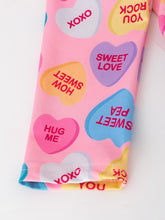 Load image into Gallery viewer, Toddler Girls Valentine Dress – Colorful Candy Heart Print Outfit
