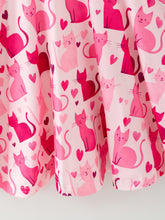 Load image into Gallery viewer, Valentine Toddler Girls Pink Cat Dress – Long Sleeve Heart Print Outfit
