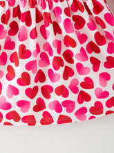 Load image into Gallery viewer, Toddler Girls Valentine Party Dress – Red Pink Ruffle Sleeve Dress
