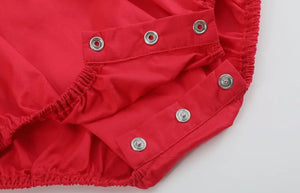 Preorder by 9/30-Red Heart and Lace Smocked Romper-Ships by 12/28