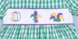 Mardi Gras Smocked Dress - Image #2