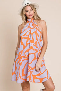 Resort style halter neck short sundress - Image #4