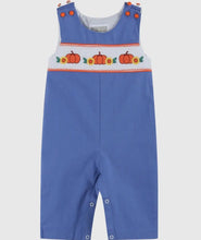 Load image into Gallery viewer, Preorder ETA 7/15-8/15-Blue Pumpkin
Sunflower Smocked Overalls - Image #1
