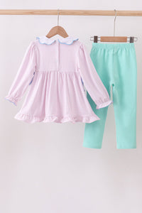 Premium turkey embroidery gingham pants set