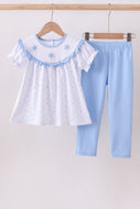 Premium blue snow bow pants set
