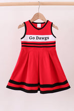 Load image into Gallery viewer, Premium Red Go Dawgs Georgia embroidery ruffle dress

