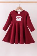 Premium Maroon Georgia bulldog applique dress